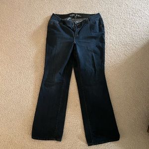 Lane Bryant boot cut 20 Tall jeans. Tighter tummy technology.